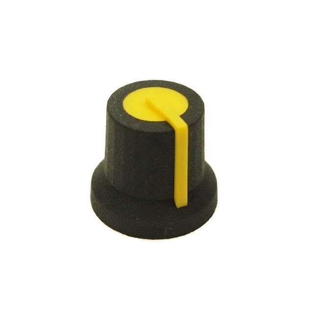 KNOB K87MAR BLACK 6MM D YELLOW