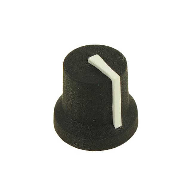 KNOB K87MBR BLACK 6MM D WHITE