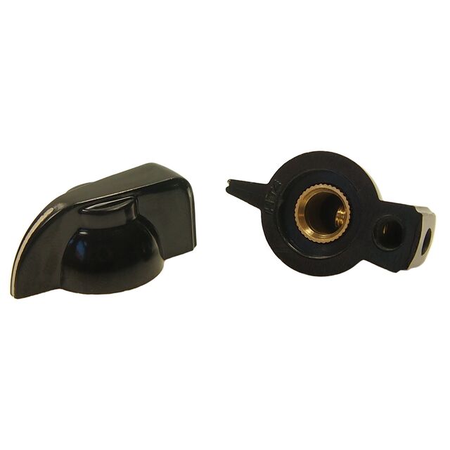 KNOB K4C BLACK 1/4" SF WHITE ML