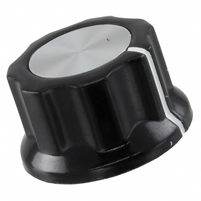 KNOB FLUTED W/SKIRT 0.250" PLAST