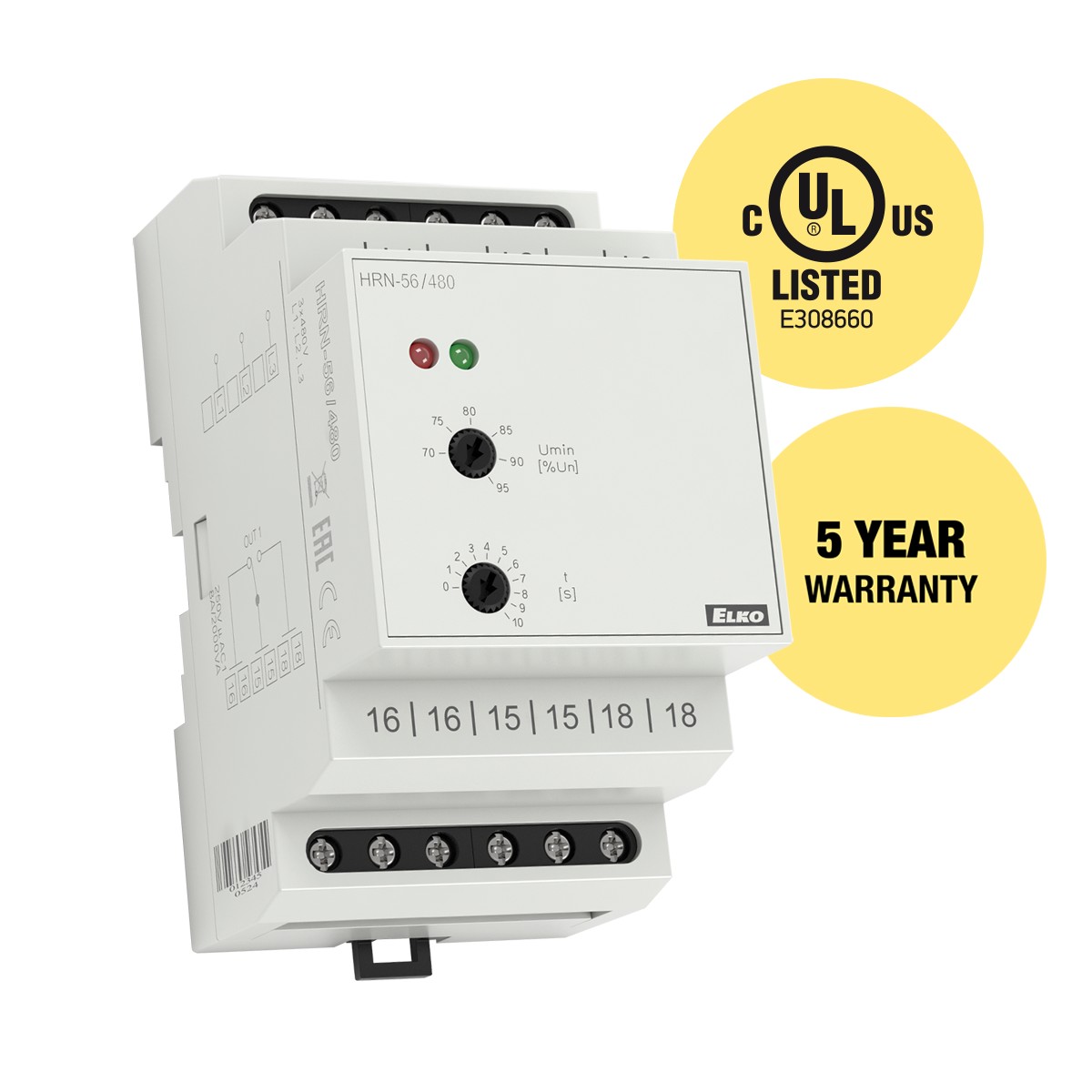 DIN 3P VOLT MONITOR 3X480V