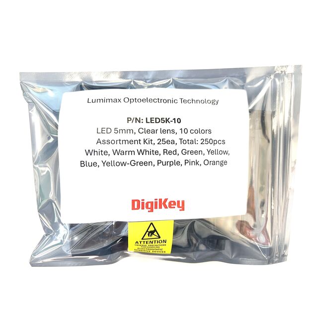 LED KIT CLEAR 5MM 10 COLOR 250PC
