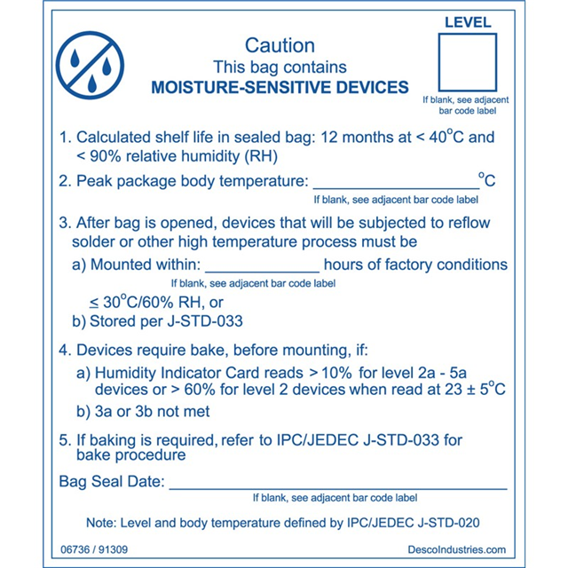 LABEL MOIST WARN 3.75"X3.25" 100