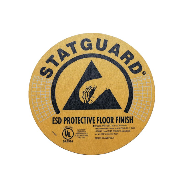 SIGN ESD/STATIC 8"DIA BLACK 10PC