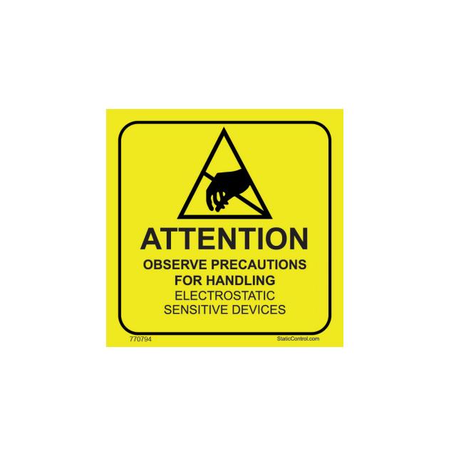 CLEAN ESD ATTENTION LABEL, ROLL