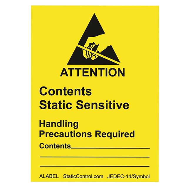LABEL ESD/STATC 2.5"X1.88" 500PC
