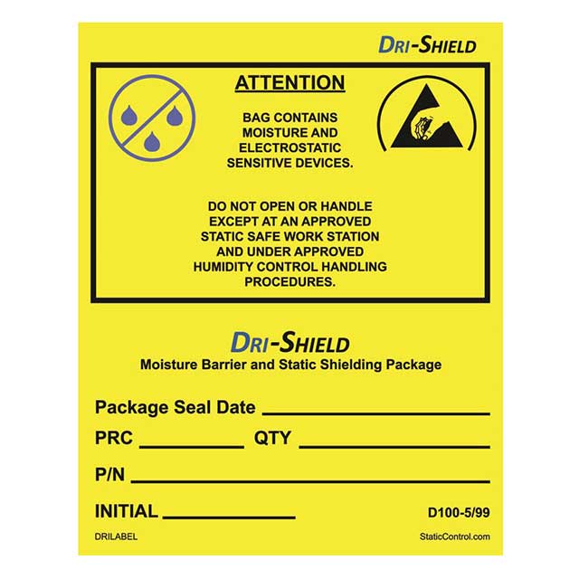LABEL MOISTURE WARN 4"X4" 100PC