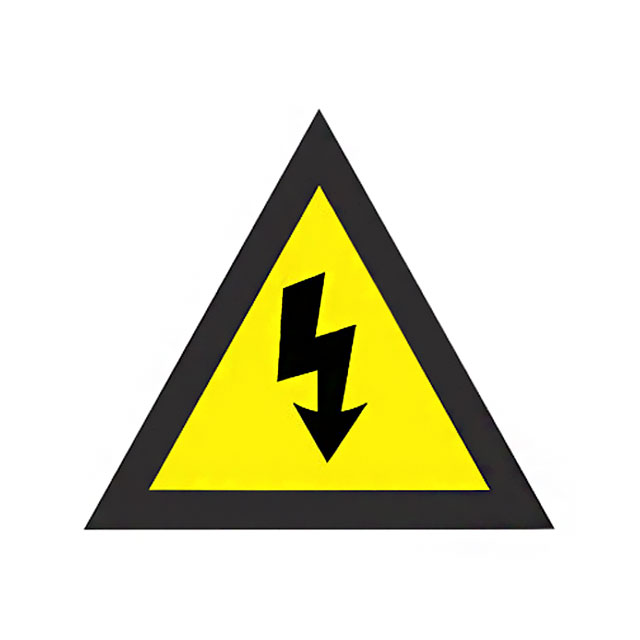 LABL ELEC WARN 4.5" BLK/YL 50/PK