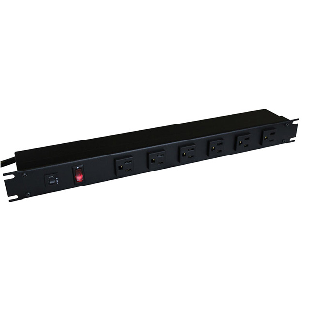 POWER STRP 19"15A 8OUT 6'CRD BLK