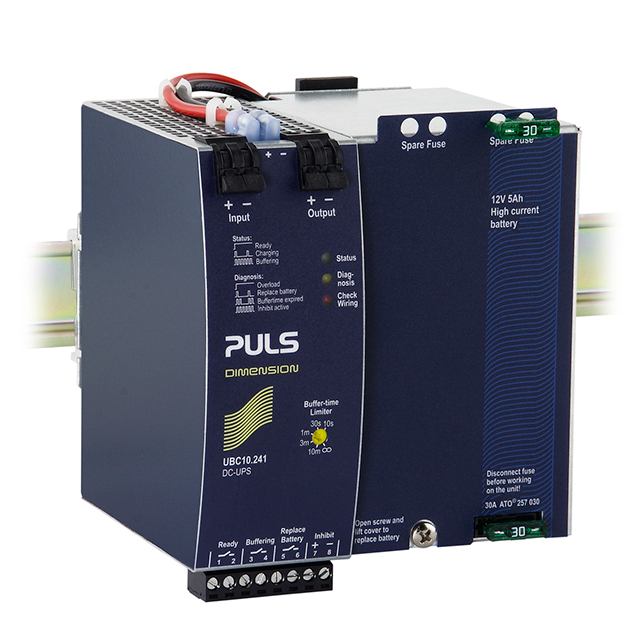 DIN RAIL UPS 24V 10A W/ 5AH BAT
