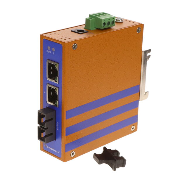 DIN-RAIL MEDIA CONVERTER, 2 X 10