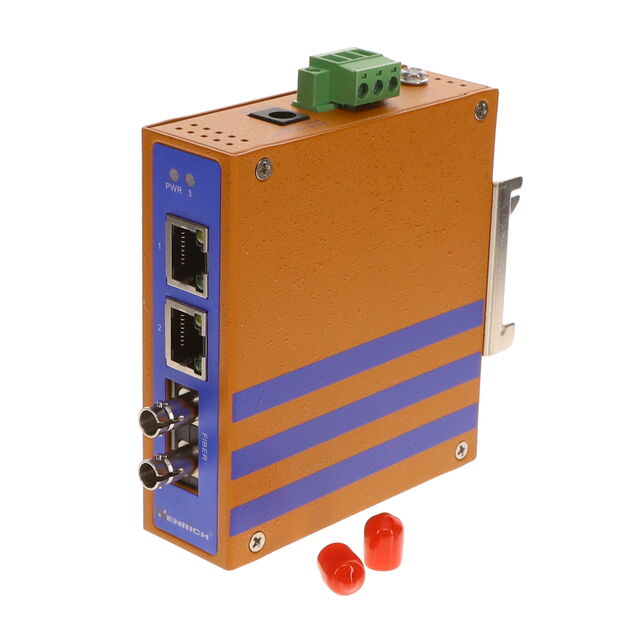 DIN-RAIL MEDIA CONVERTER, 2 X 10