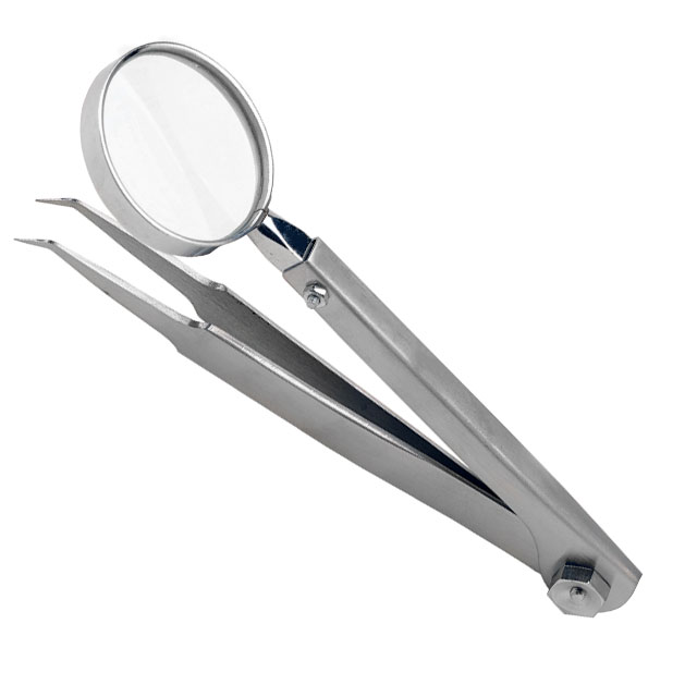 MAGNIFIER W/CURVED TWEEZER TIP