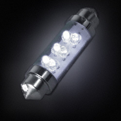 LED GLASS FESTOON 12V 25MA WHITE