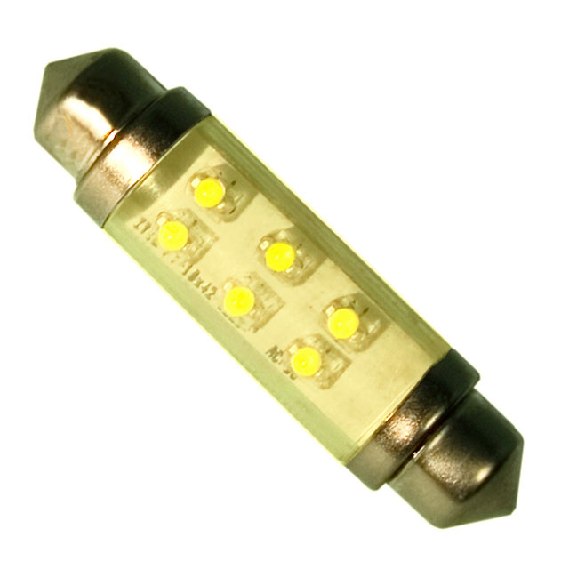LED GLASS FESTOON 12V 25MA YLW
