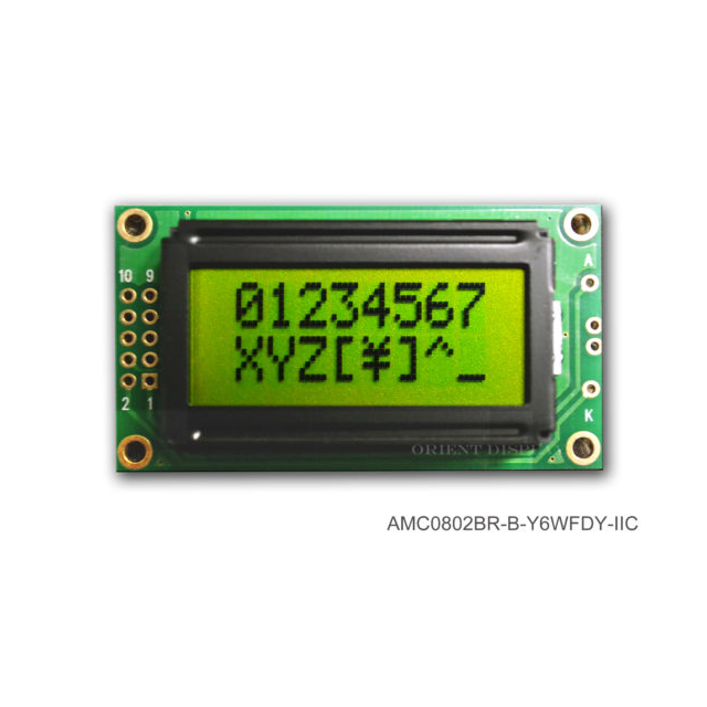 LCD COB CHAR 8X2 Y/G TRANSF I2C