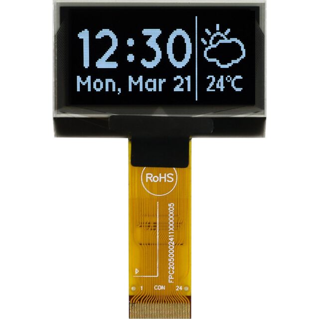 GRAPHIC DISPLAY OLED WHITE 1.54"