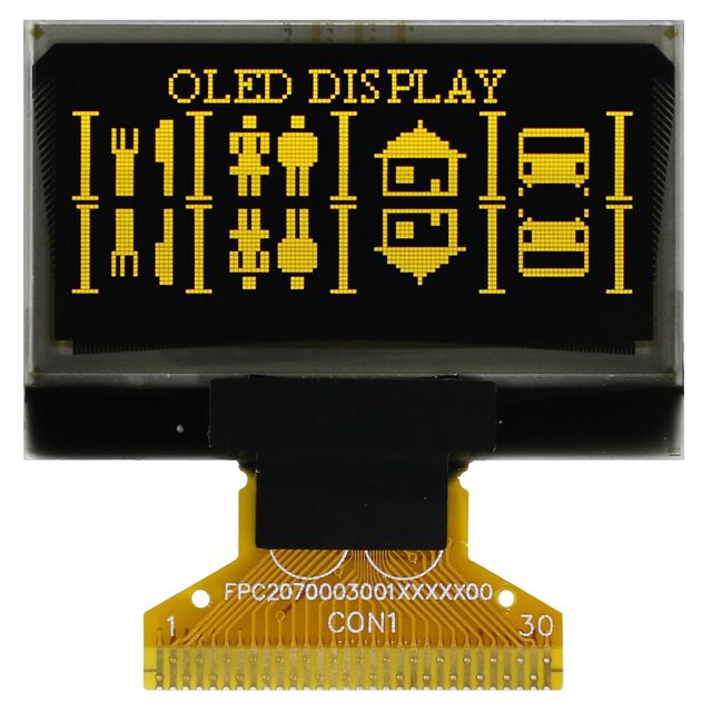 DISPLAY, 128x64 COT OLED, Yello