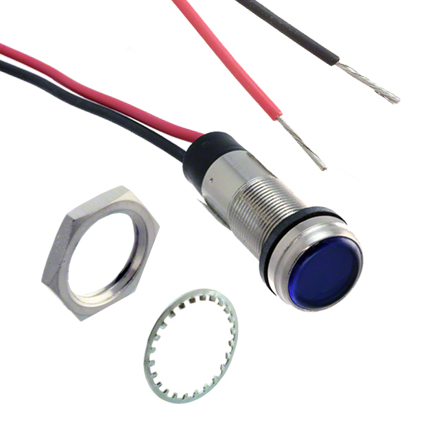 LED PNL IND BLUE CLEAR WIRE LDS