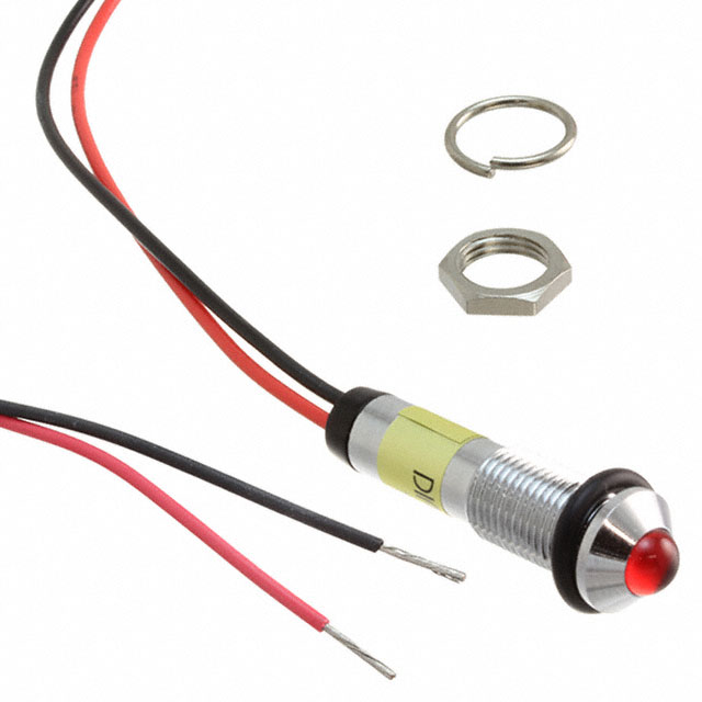 LED PNL IND RED 5MM WIRE LEADS