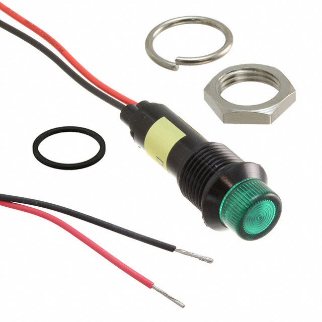 LED PNL IND GREEN WIRE LEADS
