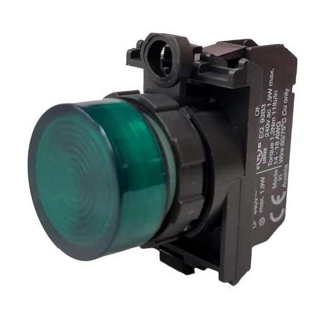 LED PNL IND GREEN FRESNEL 28MM