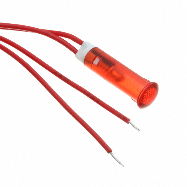 LED PNL IND RED 7.40MM WIRE LDS