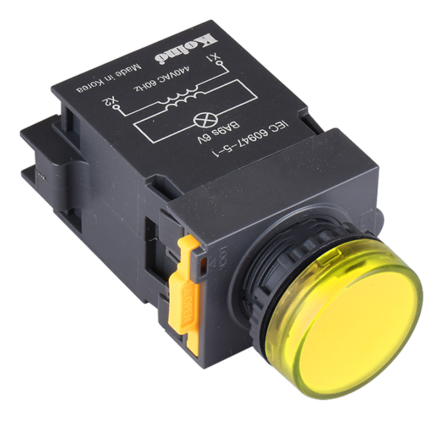 LED PNL IND YLW 28.50MM SRW TER