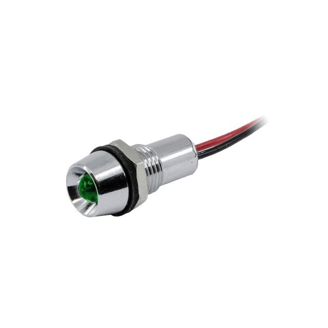 LED PNL IND GREEN 5MM WIRE LEADS