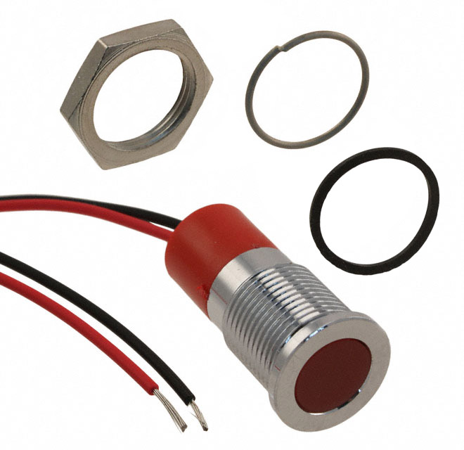 LED PNL IND RED DIFF 10MM LEADS