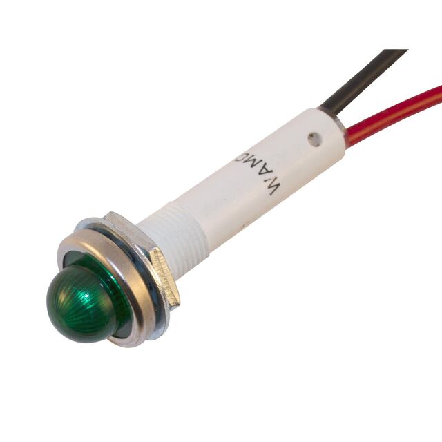 NEON IND .38" GRN 115VAC DOME 6"