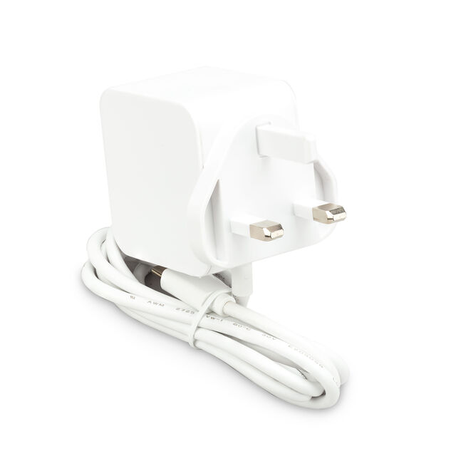 27W USB-C PSU UK, WHITE