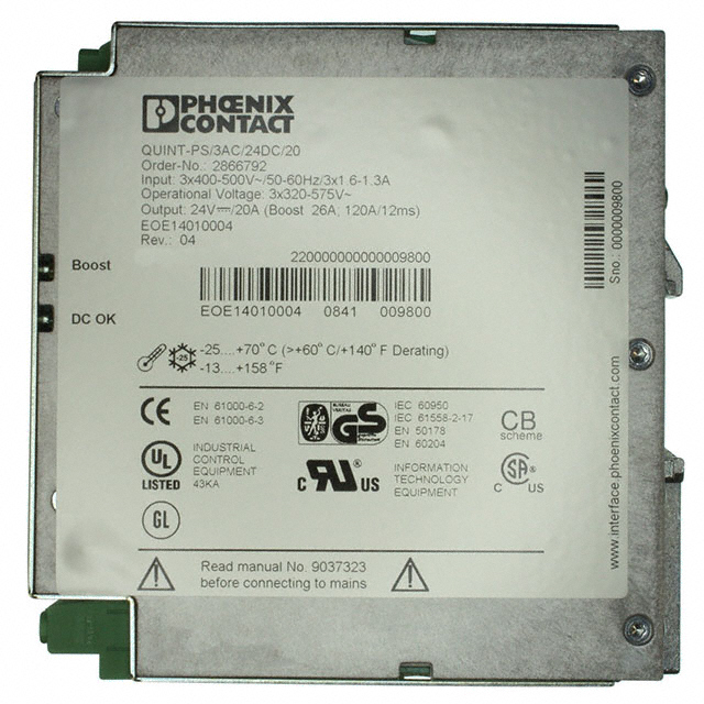 AC/DC DIN RAIL SUPPLY 24V 480W