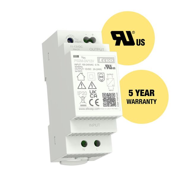 DIN POWER SUPPLY DC 12V/24W