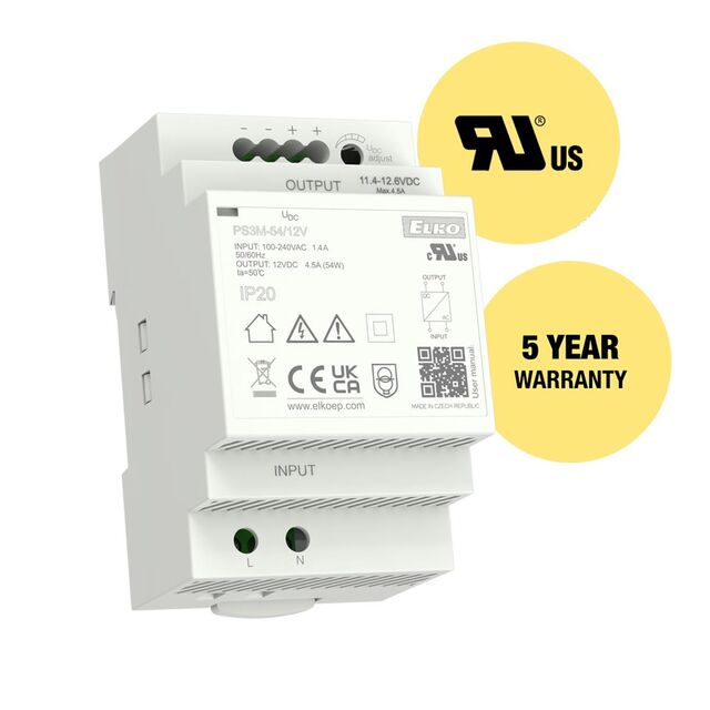 STABILIZED DC POWER SUPP 24V/60W