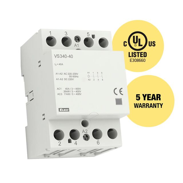 DIN CONT 3X40A NO 120V AC/DC