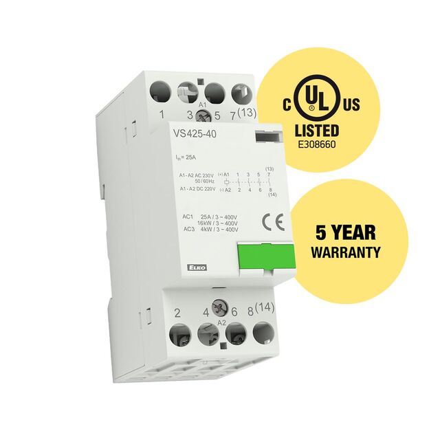 DIN CONT 4X25A NO+NC 120V AC