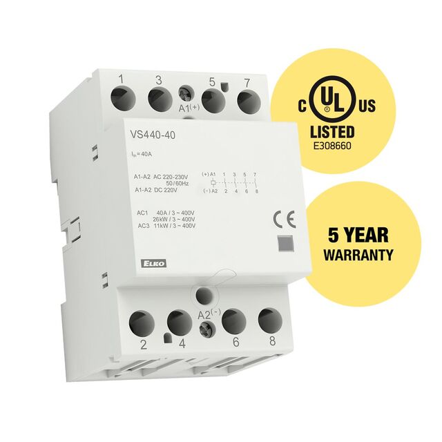 DIN CONT 4X40A NO 24V AC/DC
