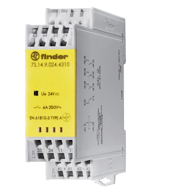 SFTY RLY GUIDE 2NO+2NC 6A 24VDC