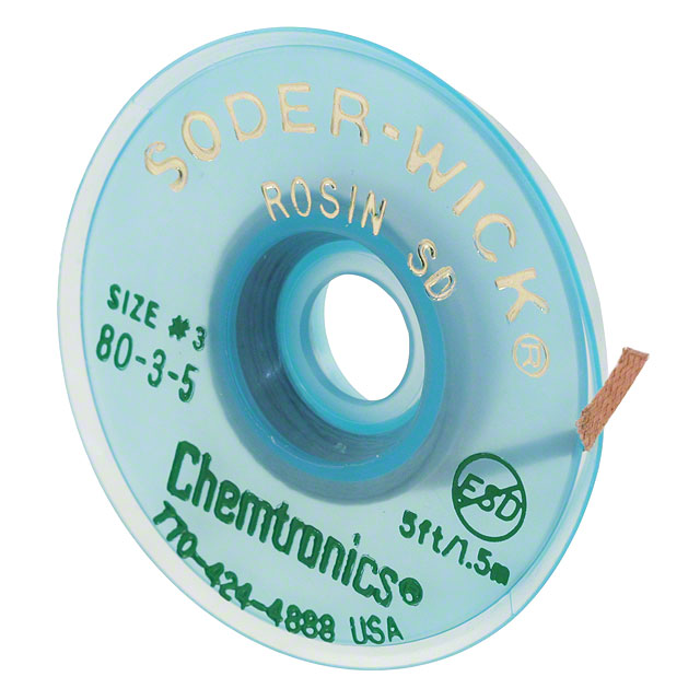 DESOLDER BRAID ROSIN 0.08" 5'