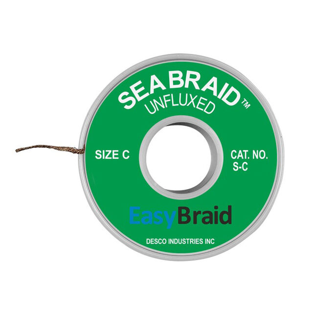 DESOLDER BRAID UNFLUXD 0.075" 5'