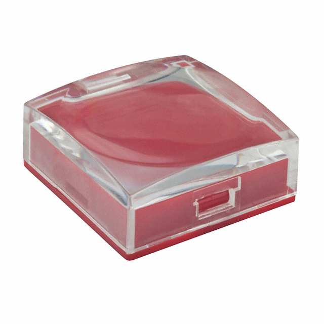 CAP PUSHBUTTON SQUARE CLEAR/RED
