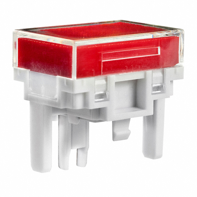 CAP PUSHBUTTON RECT CLEAR/RED
