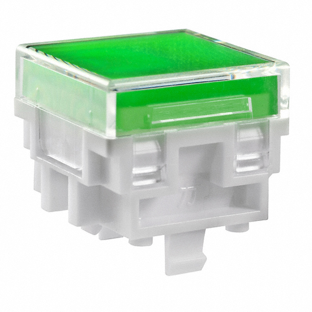 CAP PUSHBUTTON SQUARE CLEAR/GRN