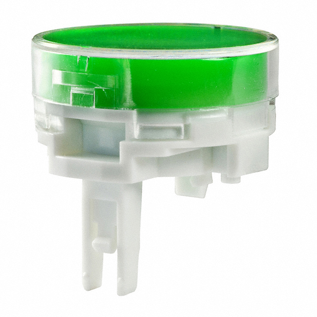 CAP PUSHBUTTON ROUND CLEAR/GREEN