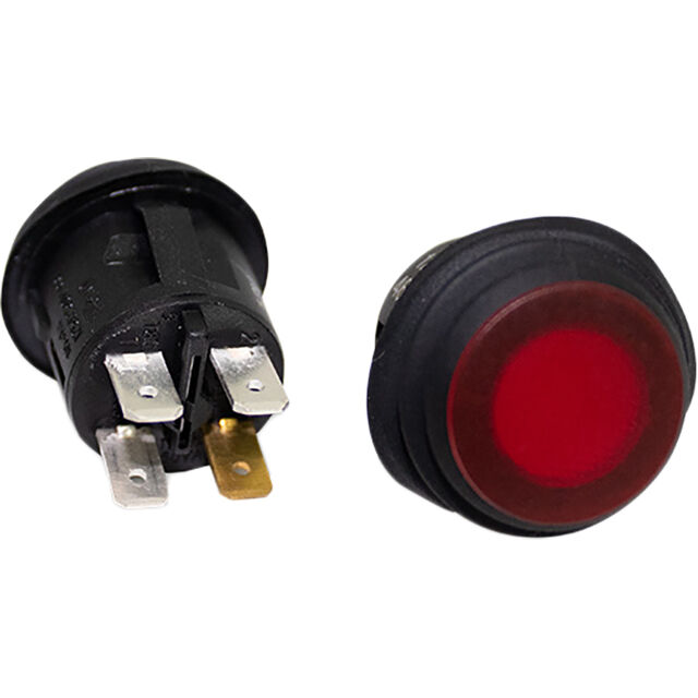 PUSHBUTTON SWITCH BLACK W/RED AC