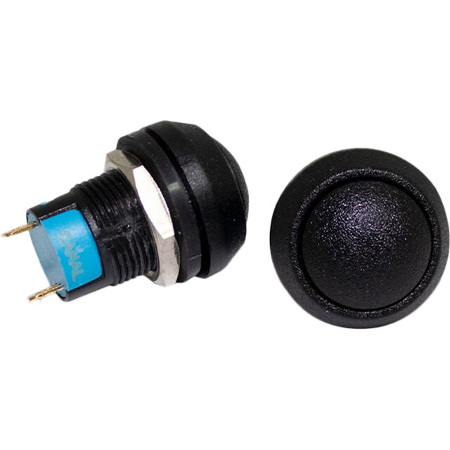 PUSHBUTTON SWITCH BLACK 2P SPST