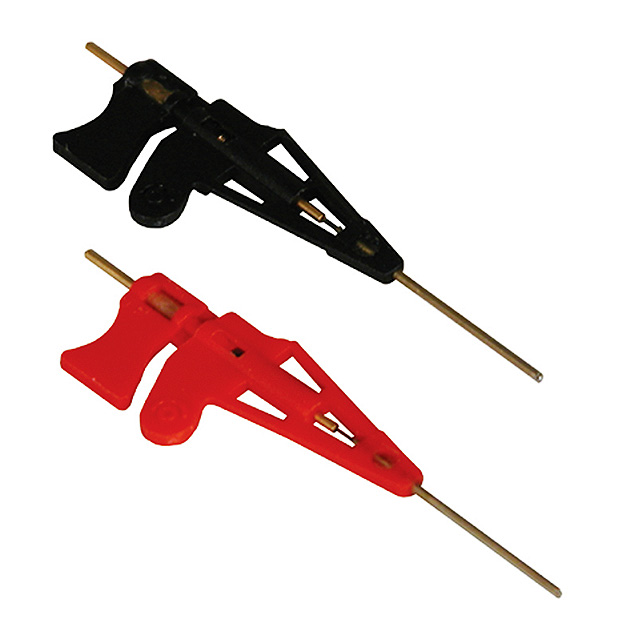 MICROCLP BLK/RED 0.032" PIN PAIR