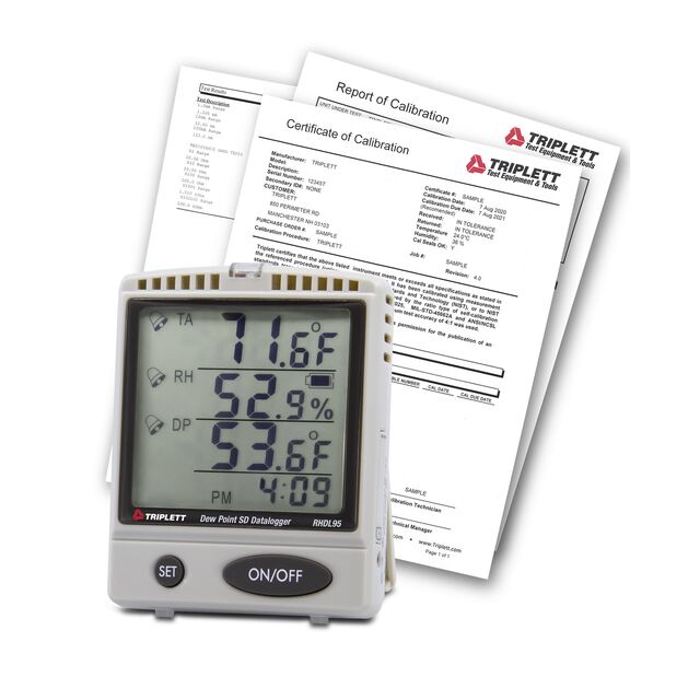 RH/Temp/DP SD Datalogger w/Certi