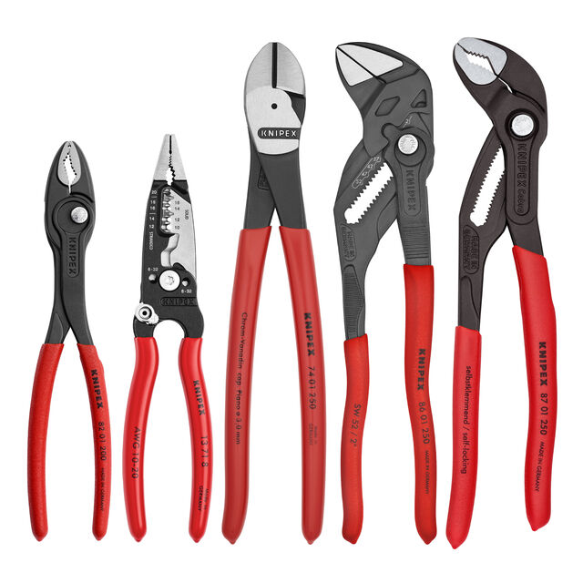5 PC CORE PLIERS SET IN TOOL ROL